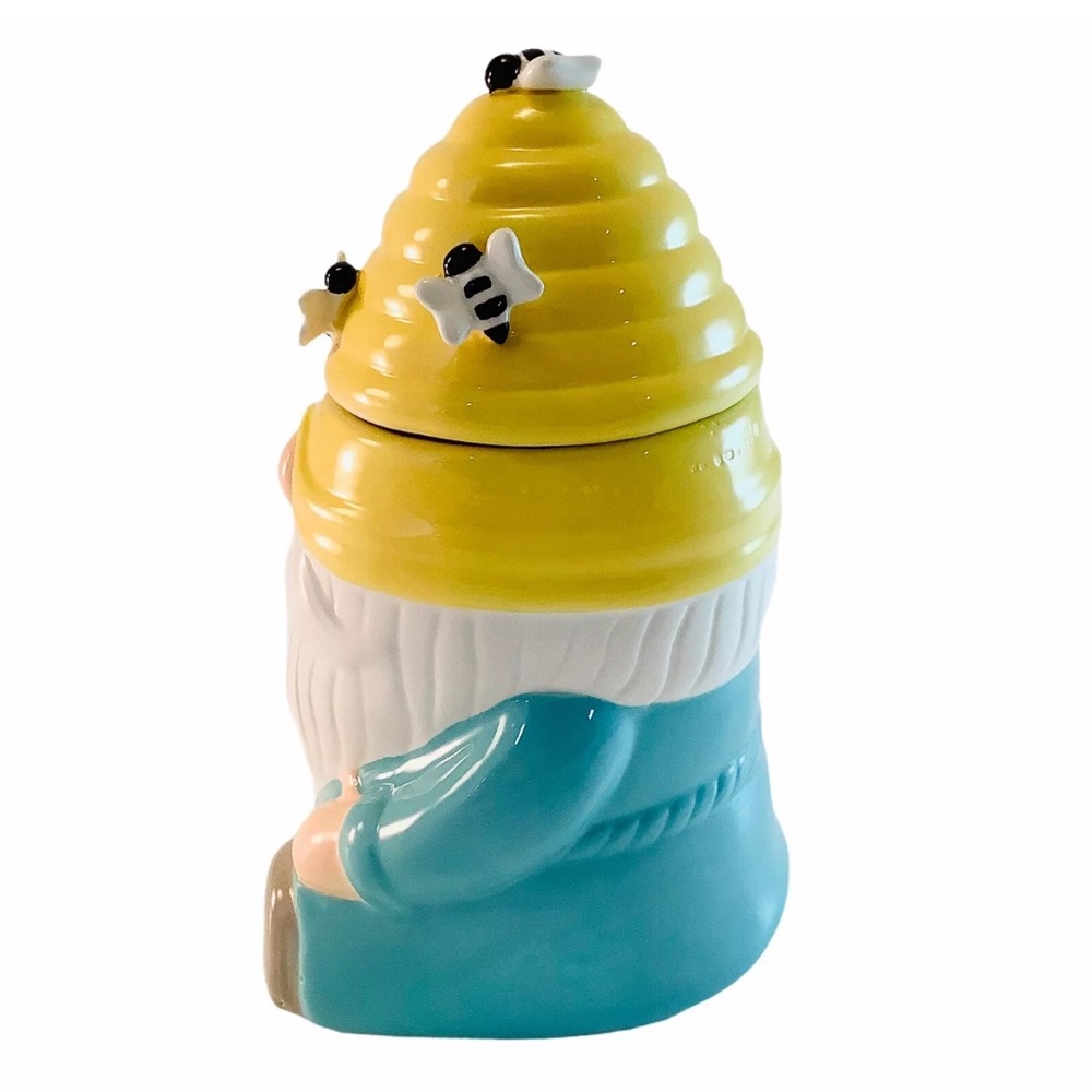 NEW Martha Stewart Beehive Bee Gnome Ceramic Canister Jar Candle 20.5 oz π - Picture 3 of 9